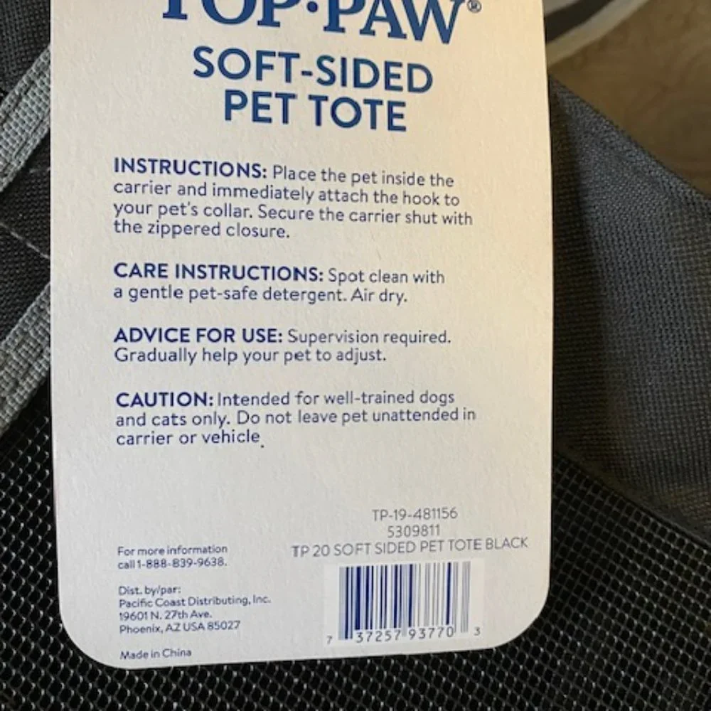 Soft Sided pet tote